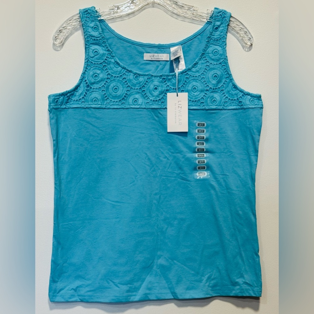 Lizwear by Liz Claiborne NWT Cotton Eyelet Tank Top M Medium
